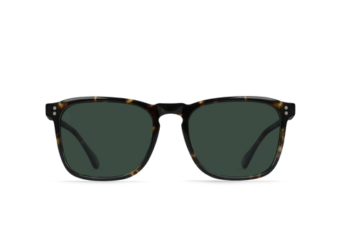 Raen Wiley Mens Square Sunglasses - Brindle Tort/Green Polarized