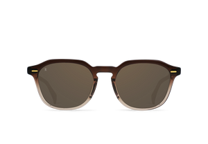 Raen Clyve Polarized Angular Round Sunglasses - Seirra Brown Gradient/Smoke Hipro Bronze