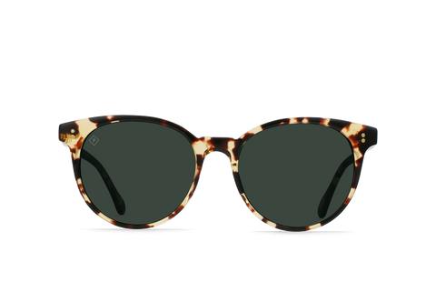 Raen Norie Brindle Tortoise Green Polarized Cat Eye Sunglasses
