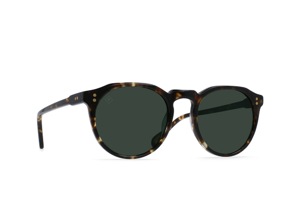 Raen Remmy Polarized Round Sunglasses - BRINDLE TORTOISE / GREEN POLARIZED