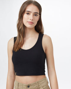 Tentree Cropped Fitted Tank Top - Jet Black
