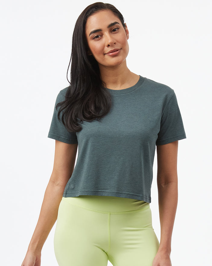 Tentree Women's Cropped Relaxed T-Shirt - Sea Green