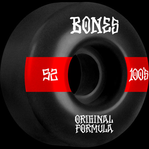 Bones 100's 52mm 100a V4 Wide Black