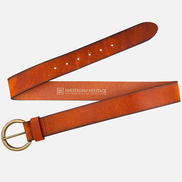 Isa Premium Leather Belt - Cognac