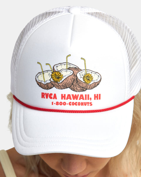 RVCA Coconuts Foamy Trucker Hat - White