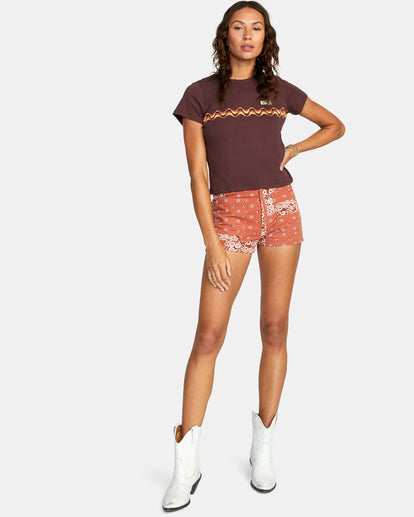 RVCA Belle High-Rise Shorts - Cinnamon