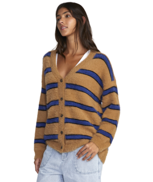RVCA Here We Are Cardigan Sweater - Tobacco