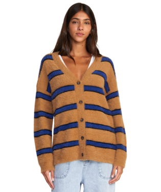 RVCA Here We Are Cardigan Sweater - Tobacco