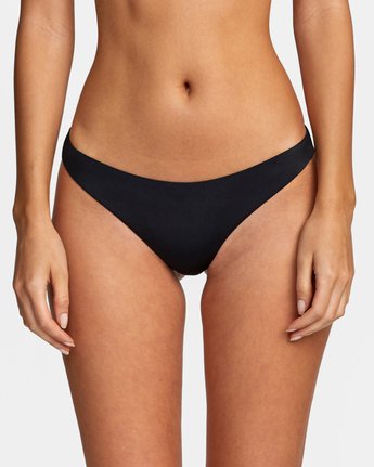 RVCA Solid Cheeky Bikini Bottoms - Black