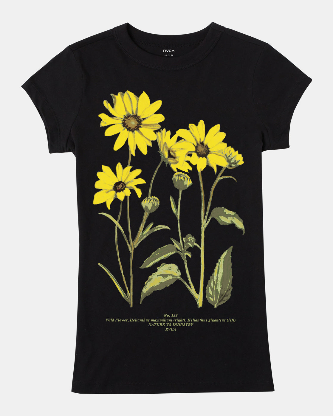 RVCA Botanical Naughty T-Shirt - RVCA Black