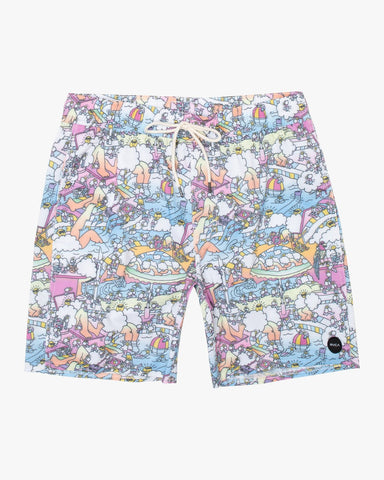 RVCA Barnes Elsatic Boardshorts 17" - White