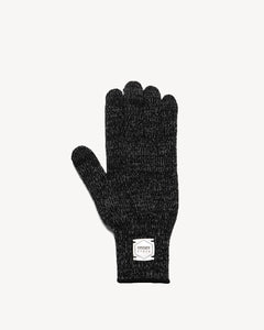 Black Melange Ragg Wool Full Glove - Large