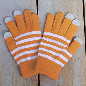 Gameday Texting Gloves, One Dozen - Orange/White