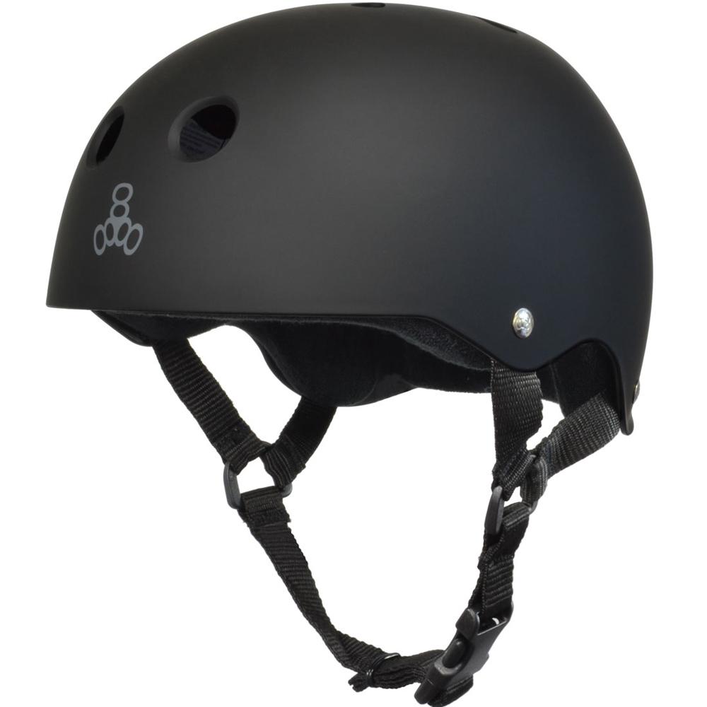 Triple 8 Sweatsaver Helmet - Black Rubber/Black