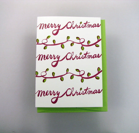 Wolf & Wren Merry Christmas Lights Card
