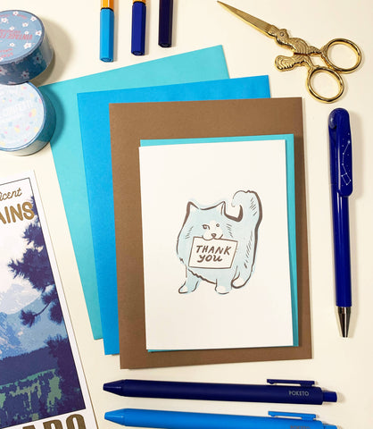 Wolf & Wren Cat Thank You Card