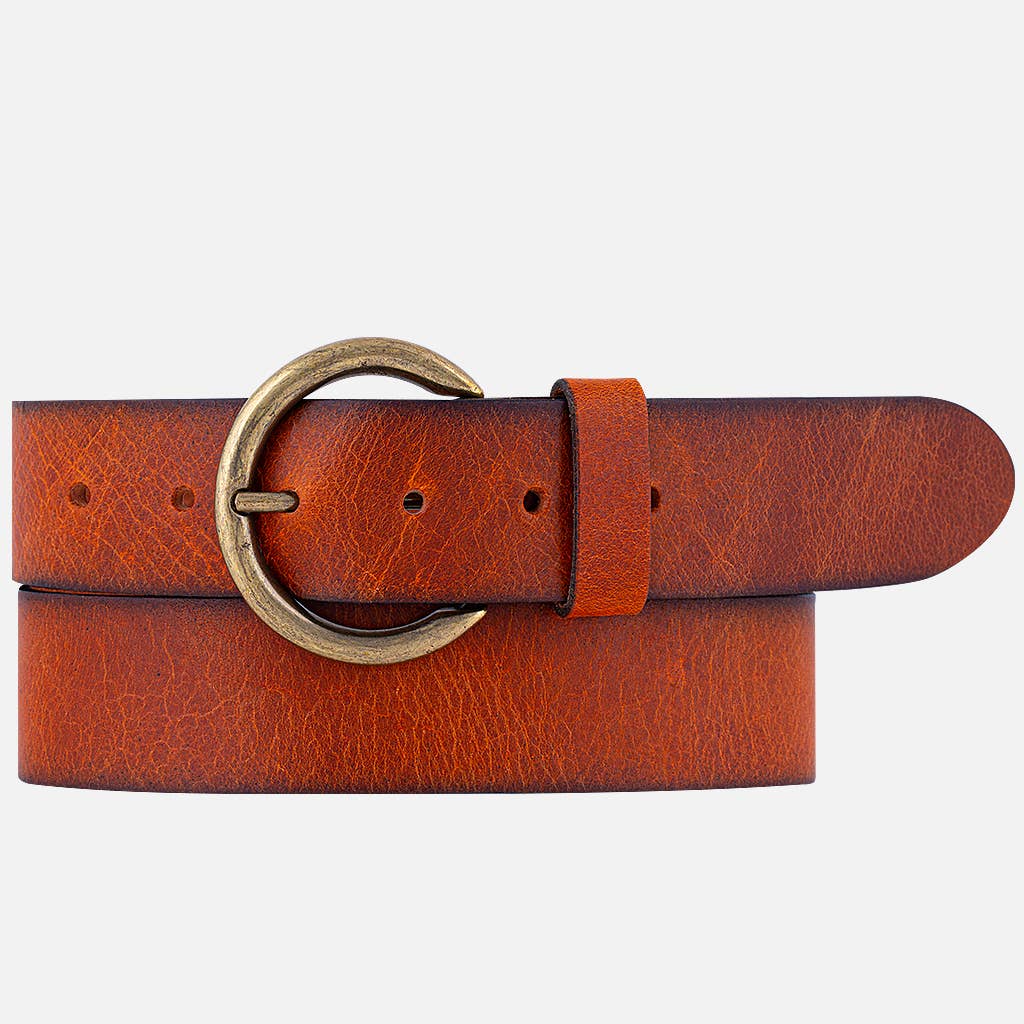 Isa Premium Leather Belt - Cognac