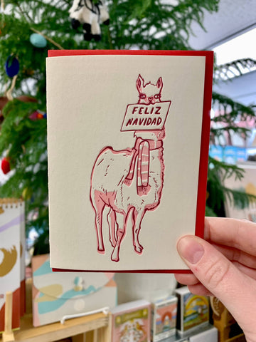 Wolf & Wren Llama Feliz Navidad Card