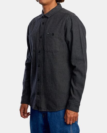 RVCA Harvest Long Sleeve Flannel - Dark Grey