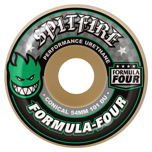 Spitfire F4 101 Conical Green Print Skate Wheels