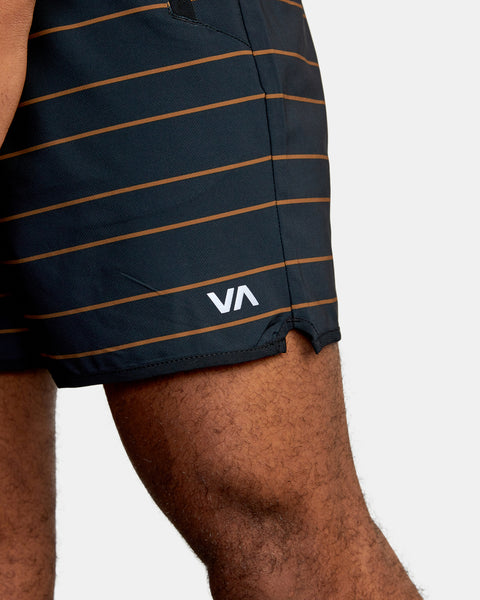 RVCA Yogger Stretch Athletic Shorts 17" - Club Stripe Rubber