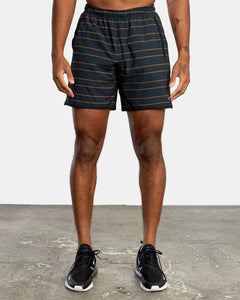 RVCA Yogger Stretch Athletic Shorts 17" - Club Stripe Rubber
